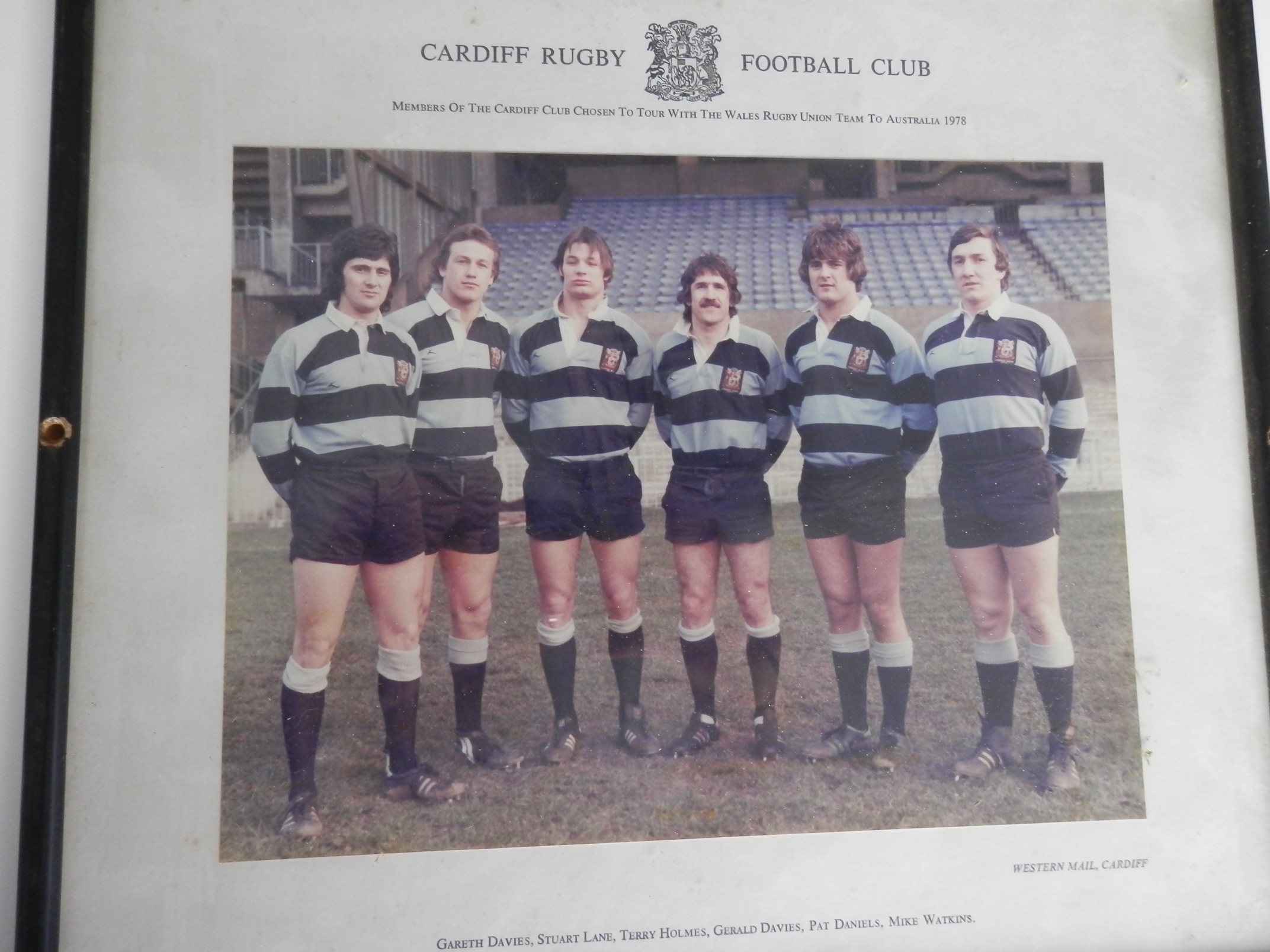 Photograph Cardiff RFC 1978 Members Chosen to Tour with the Wales